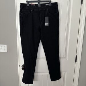 NEW DKNY Mercer Skinny Fit Jeans Mens Size 34x32 Black Rinse Denim